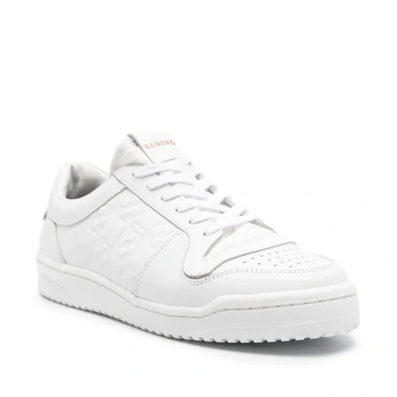 Cross Embossed cross leather sneakers - Picture 1 of 7